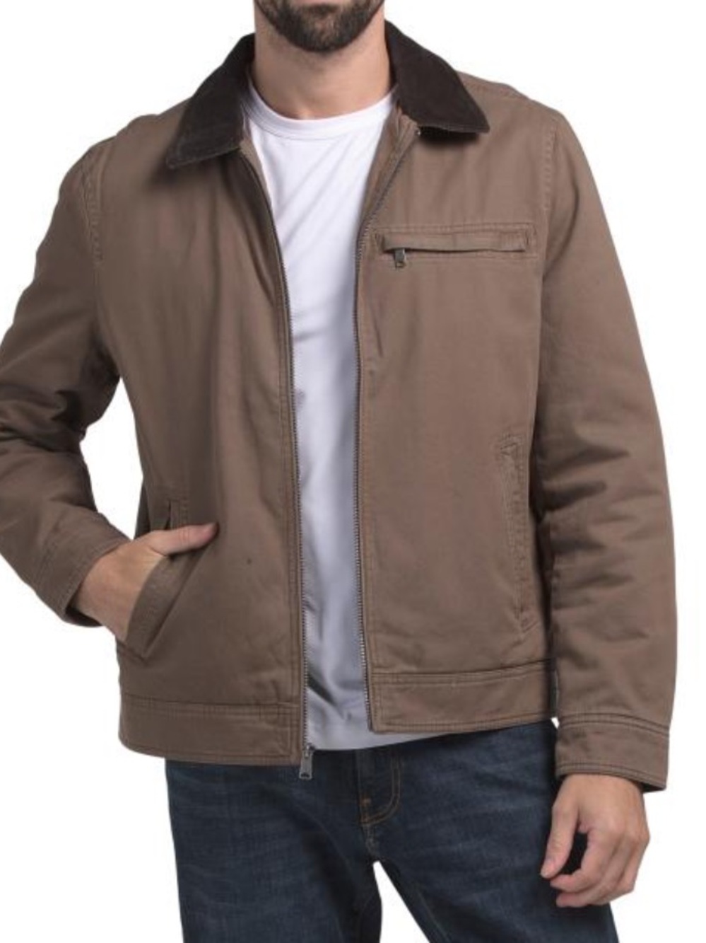 LUCKY BRAND corduroy collared barn jacket
